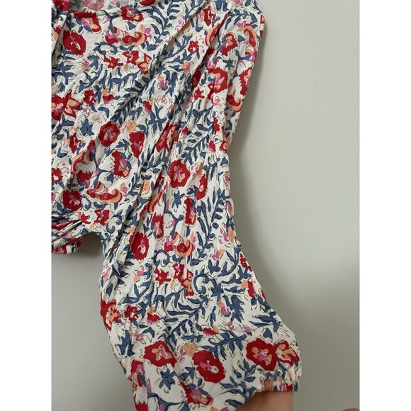 Billabong Safe Bet Surplice Top Floral V-Neck Boho Blouse Size Medium - Picture 8 of 11